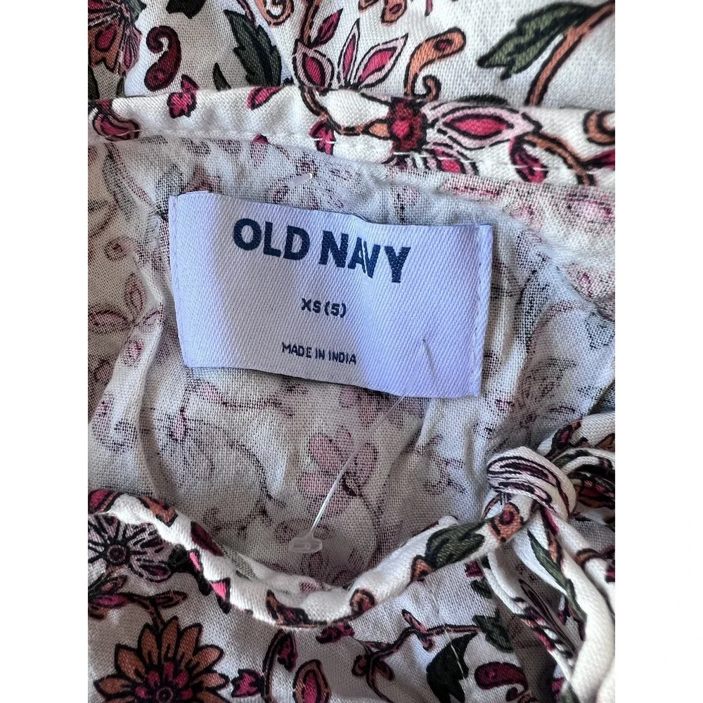 Old‎ Navy Girls Dress Floral Printed Short Sleeves Size XS